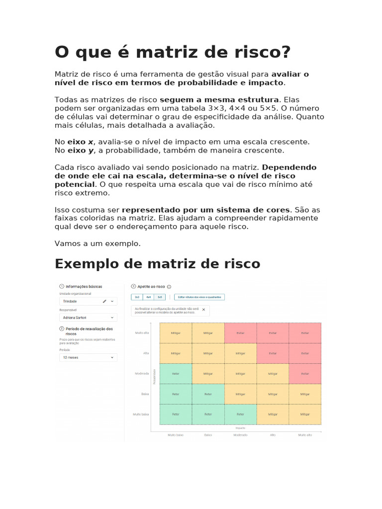 O Que É Matriz de Risco | PDF