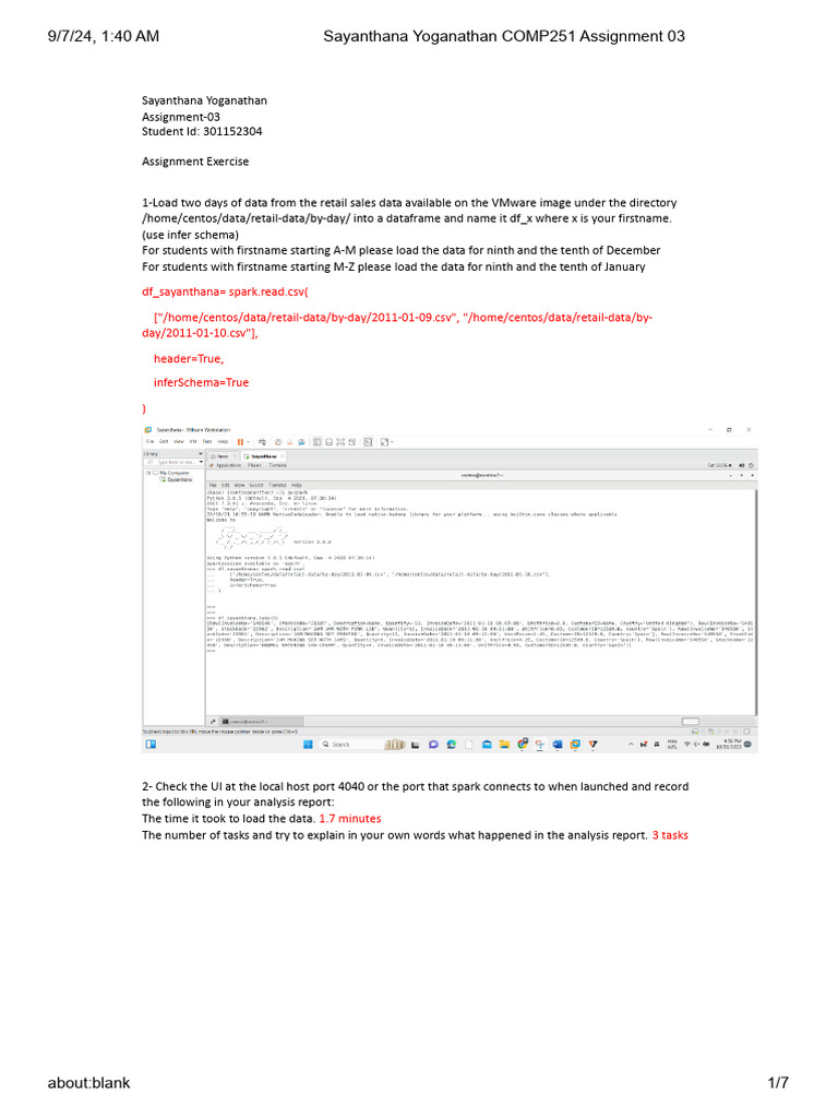 Sayanthana Yoganathan COMP251 Assignment 03 | PDF