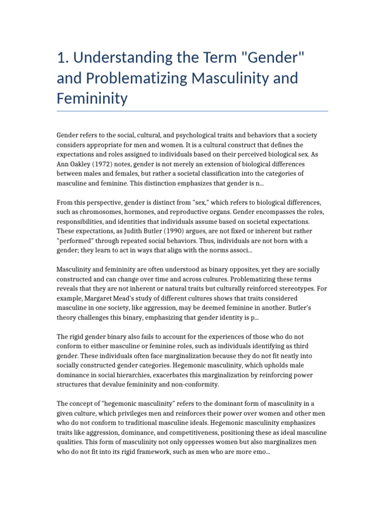 Understanding Gender and Patriarchy | PDF