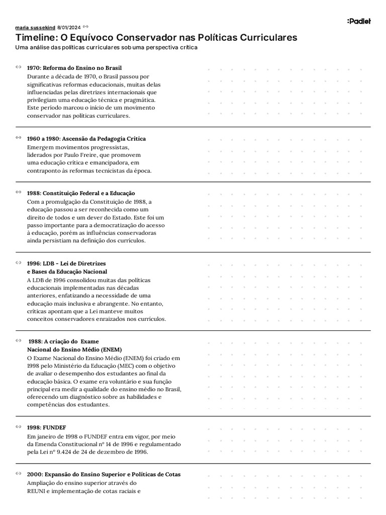 Padlet-Sussekind - Timeline | PDF