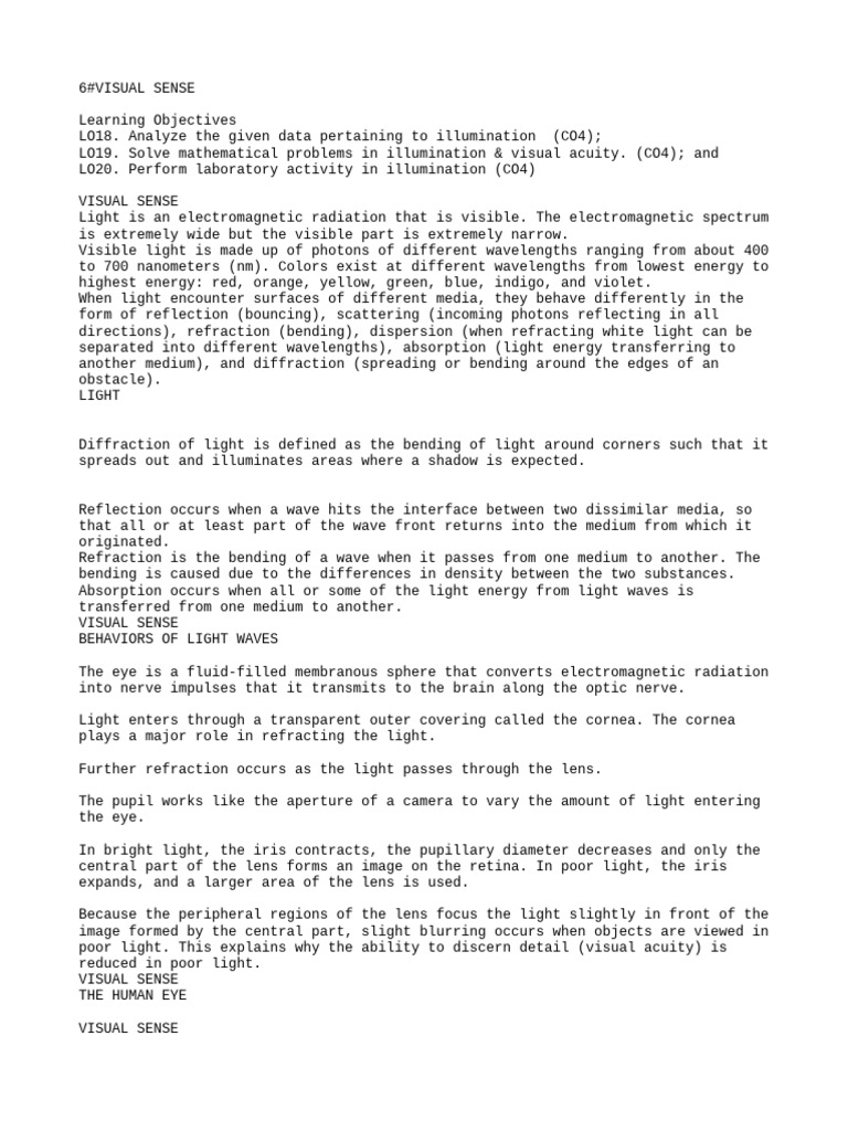 Visual Sense | PDF