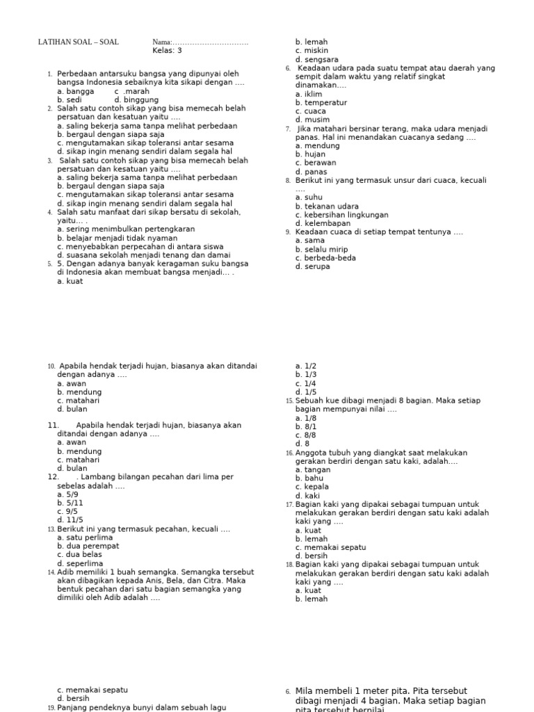 Persiapan Ulangan Tema 1 Kelas 3: Panduan Lengkap dengan Contoh Soal dan Pembahasan Mendalam