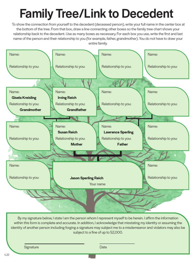 New York City Family Tree Form | PDF