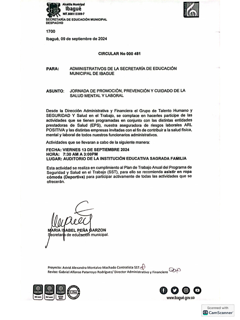Circular No 000481 | PDF