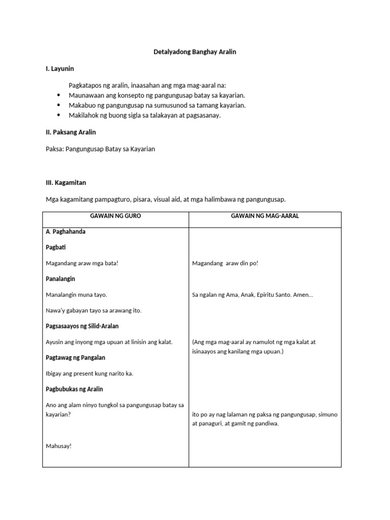 Detailed Lesson Plan | PDF