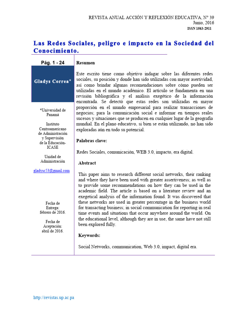 Impacto de Redes Sociales en Educación | PDF | Servicio de redes ...