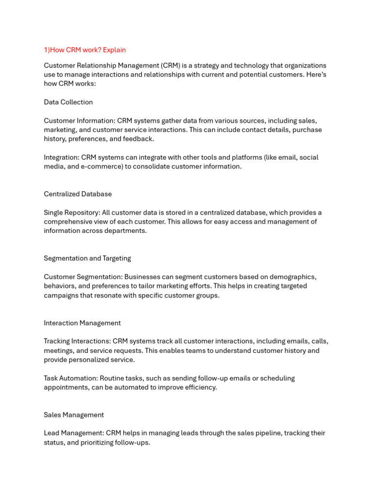 CRM 1 | PDF