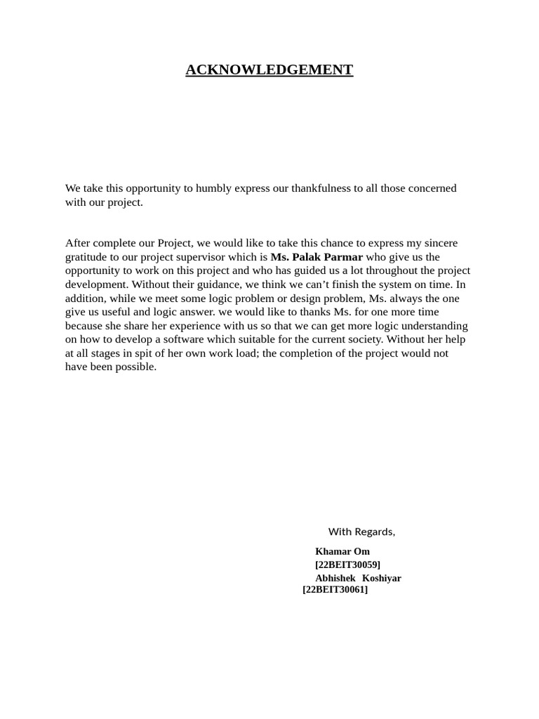 Acknowledgement 1 | PDF