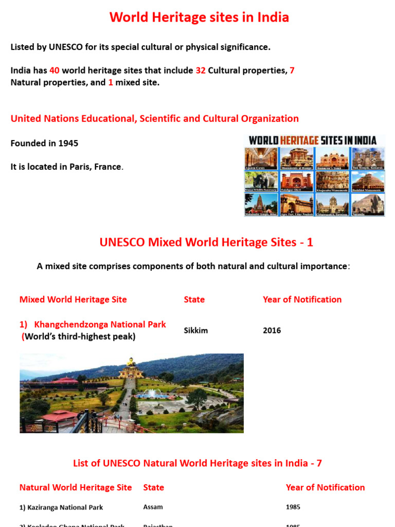 World Heritage Sites In India Pdf