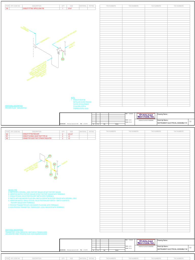 Instrument Hook Up Drawing