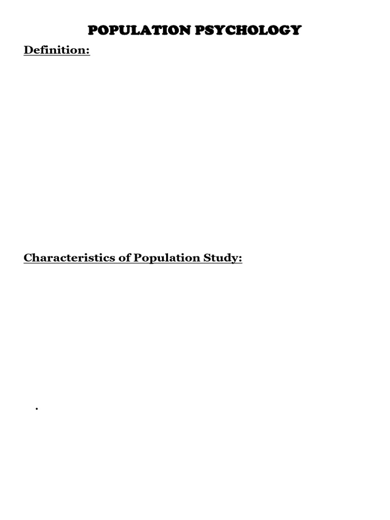 Understanding Population Psychology | PDF | Family Planning | Demography