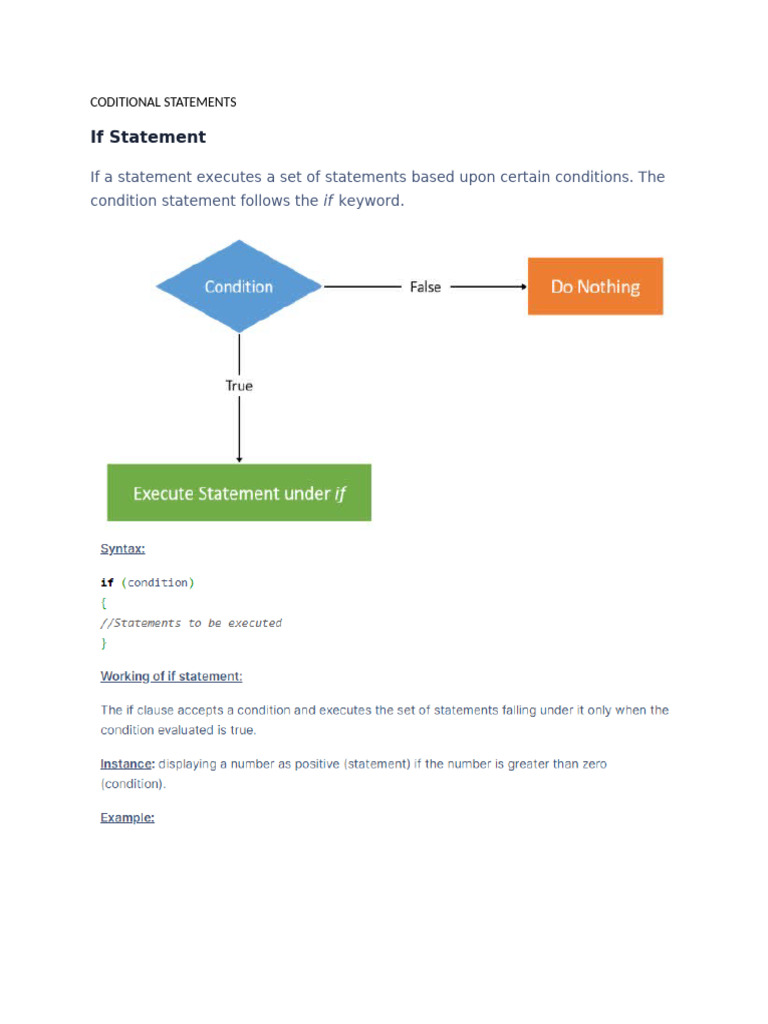 Coditional Statements | PDF