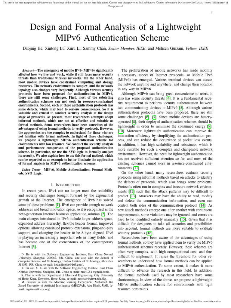 design-and-formal-analysis-of-a-lightweight-mipv6-authentication-scheme