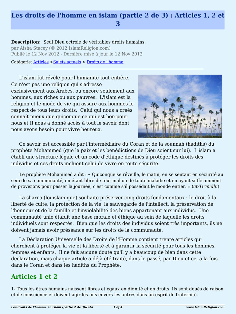 Human - Rights - in - Islam - Part - 2 - of - 3 - 2598 - FR 2 | PDF