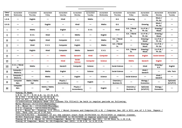 Half Yearly Exam 2024 | PDF