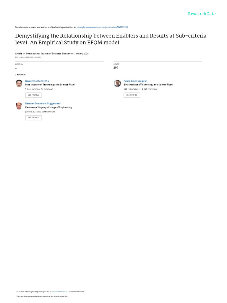 EFQM Model | PDF | Gradient | Business