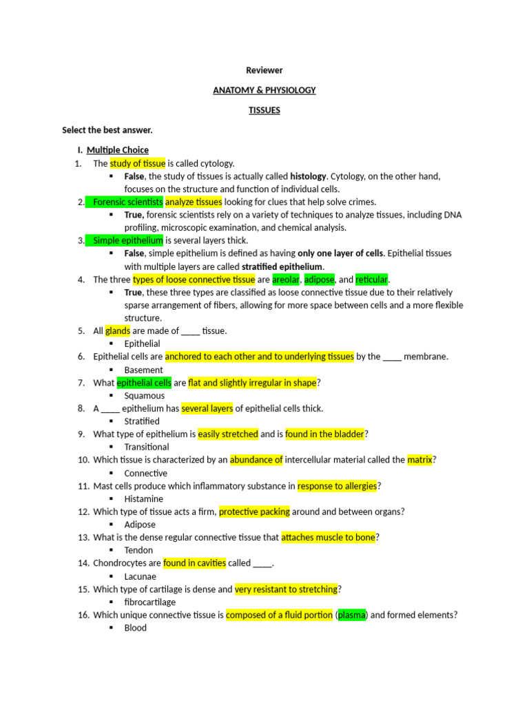 Tissues | PDF