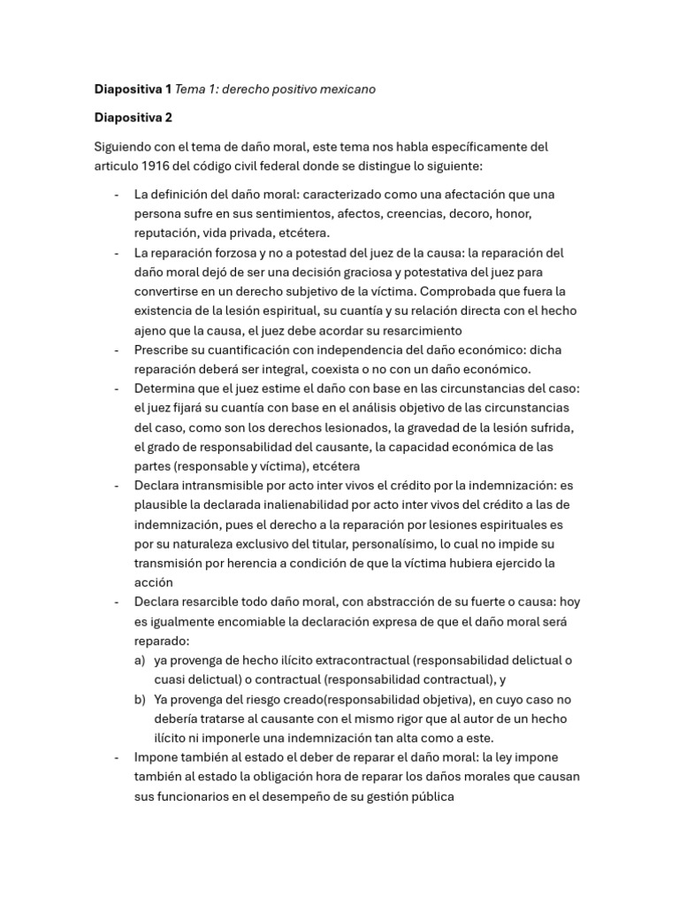 Escrito Sobre El Daño Moral | PDF | Daños y perjuicios | Derecho