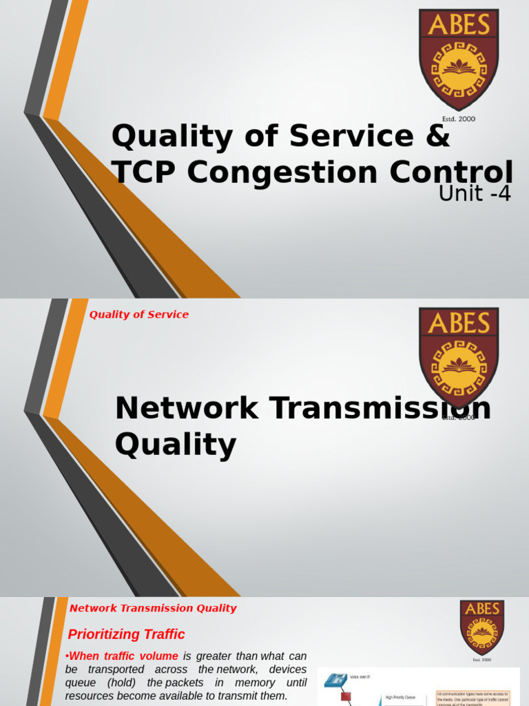 04 Quality of Service and TCP Congestion Control | PDF