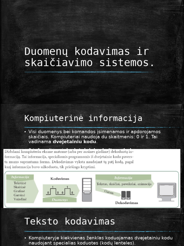 2 Duomenu Kodavimas Ir Skaiciavimo Sistemos Pdf