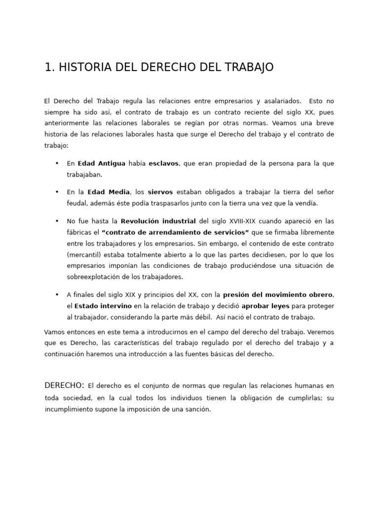 Unidad 1 - Derecho Laboral | PDF