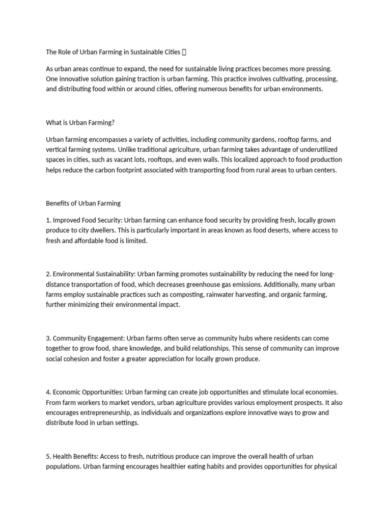 Urban Farming | PDF