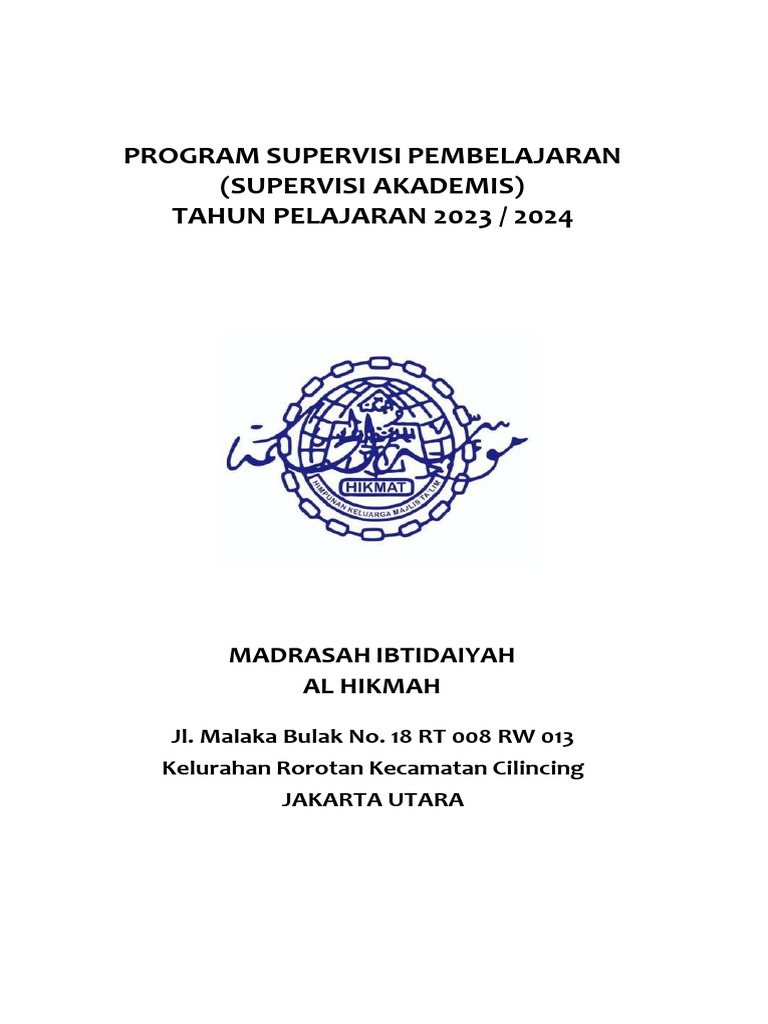 Program Supervisi Akademik MI Al Hikmah | PDF