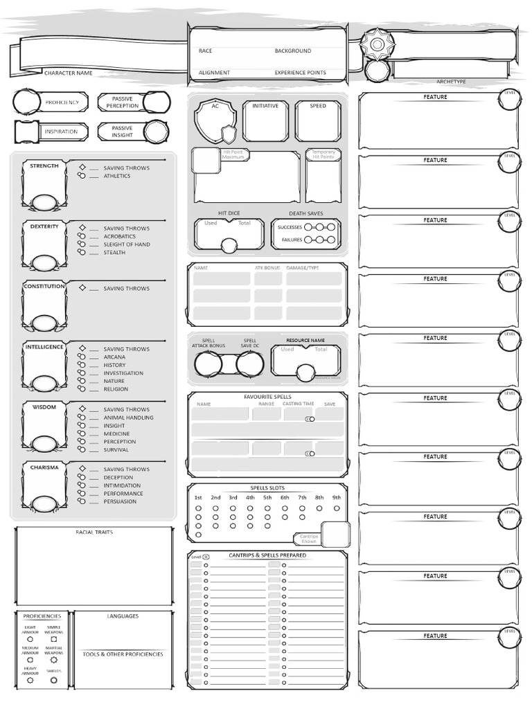 456029-Character Sheet Caster C Fillable | PDF