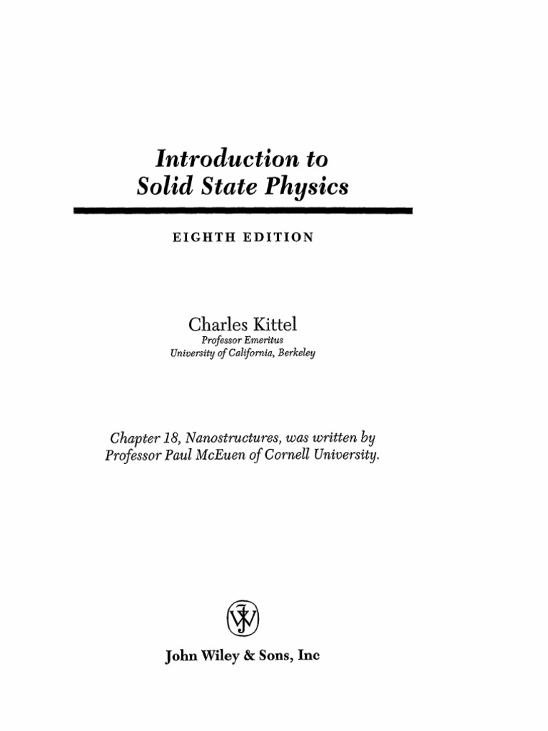 Introduction to solid state physics pdf