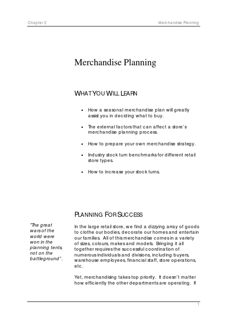 Six Month Merchandise Planning Guide | PDF | Gross Margin | Retail