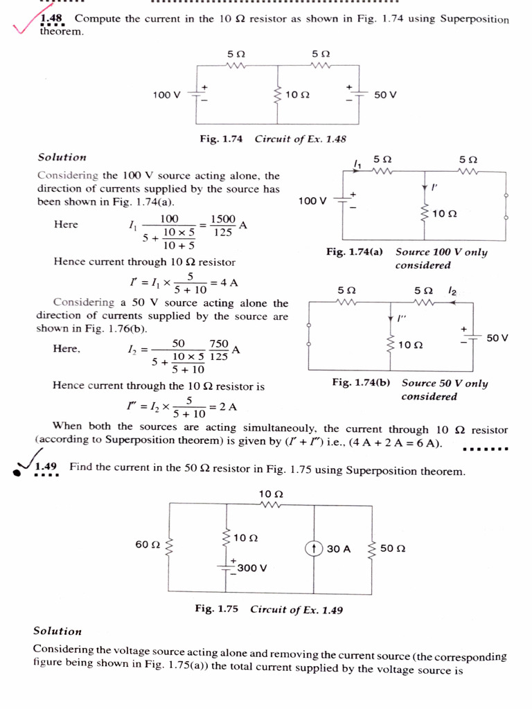 DC Netwrok Theorem Problem Set | PDF
