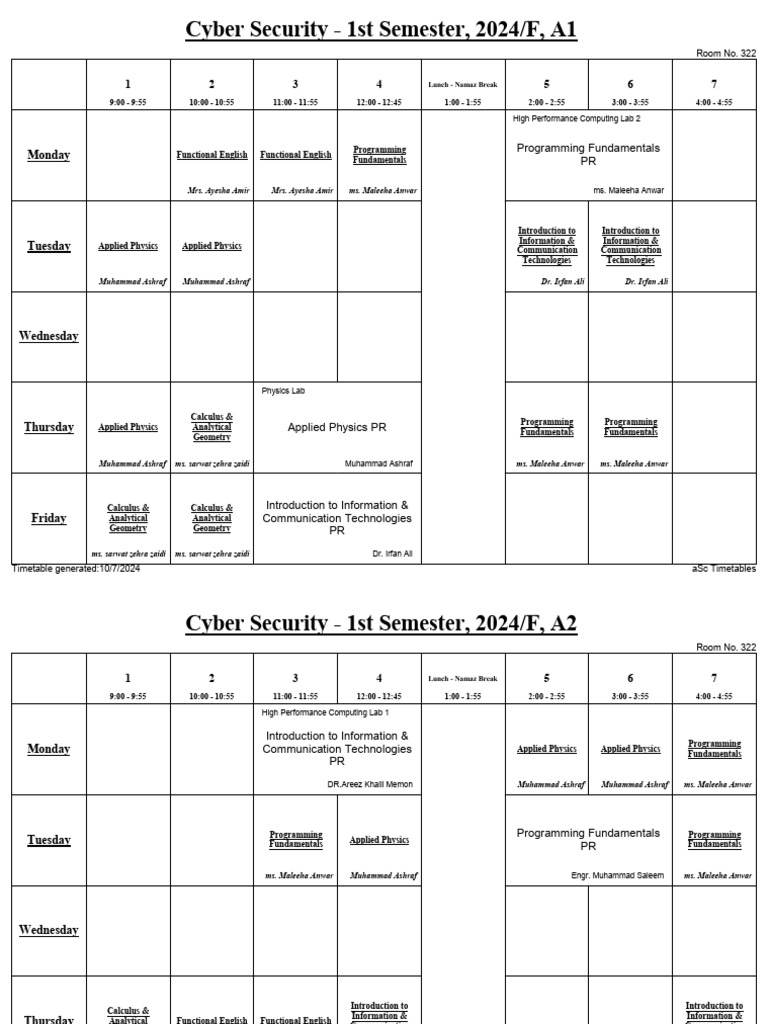 Updated TT 07-10-2024 CY Department | PDF