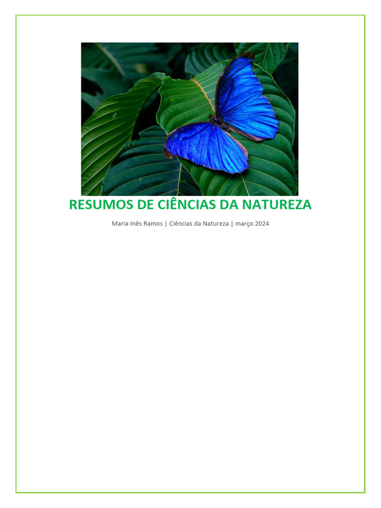 Resumos de Ciências Da Natureza | PDF