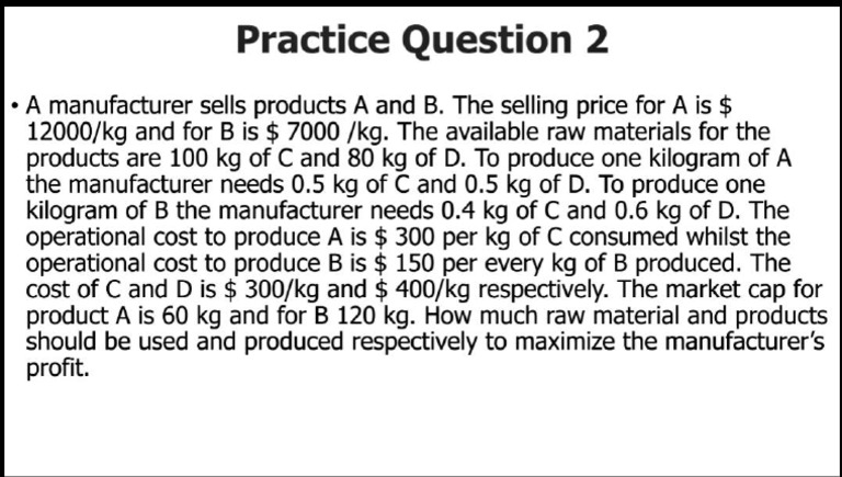 LP Practice Question | PDF