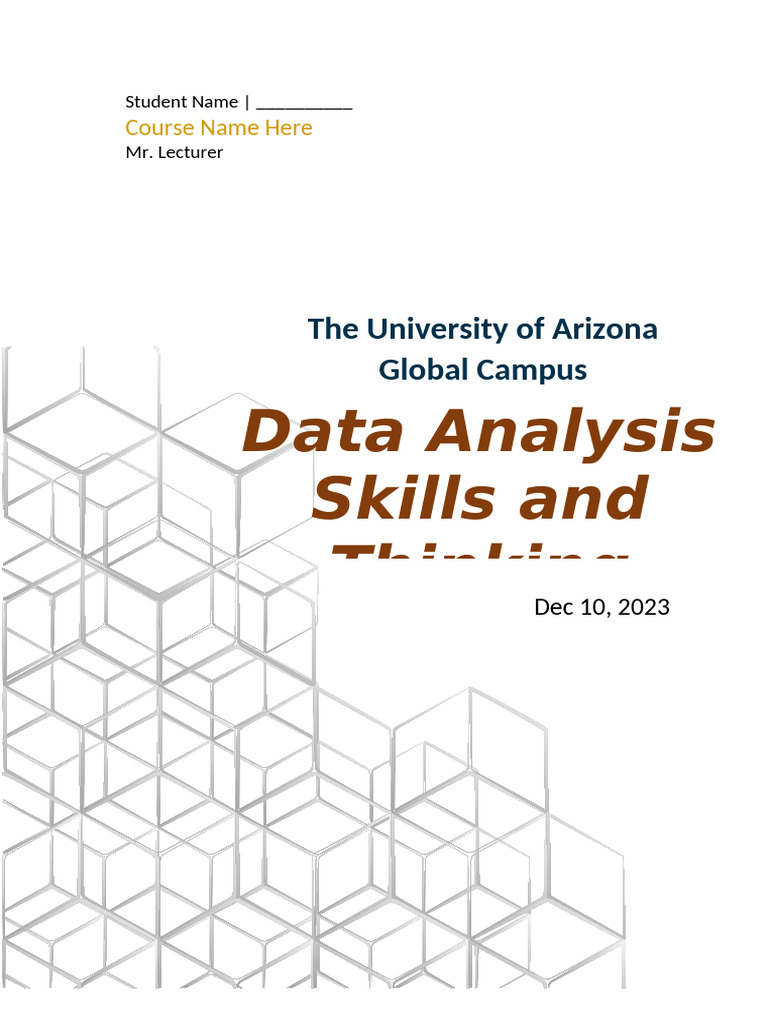 Data Analysis Skills and Thinking. | PDF