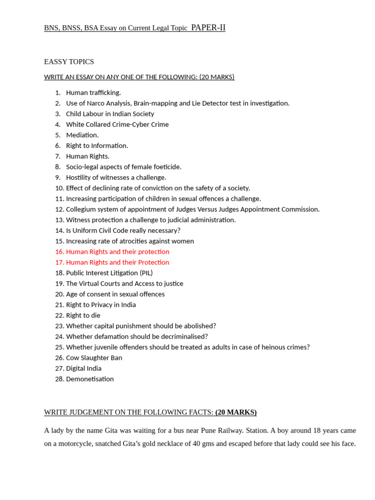 Eassy Topics | PDF