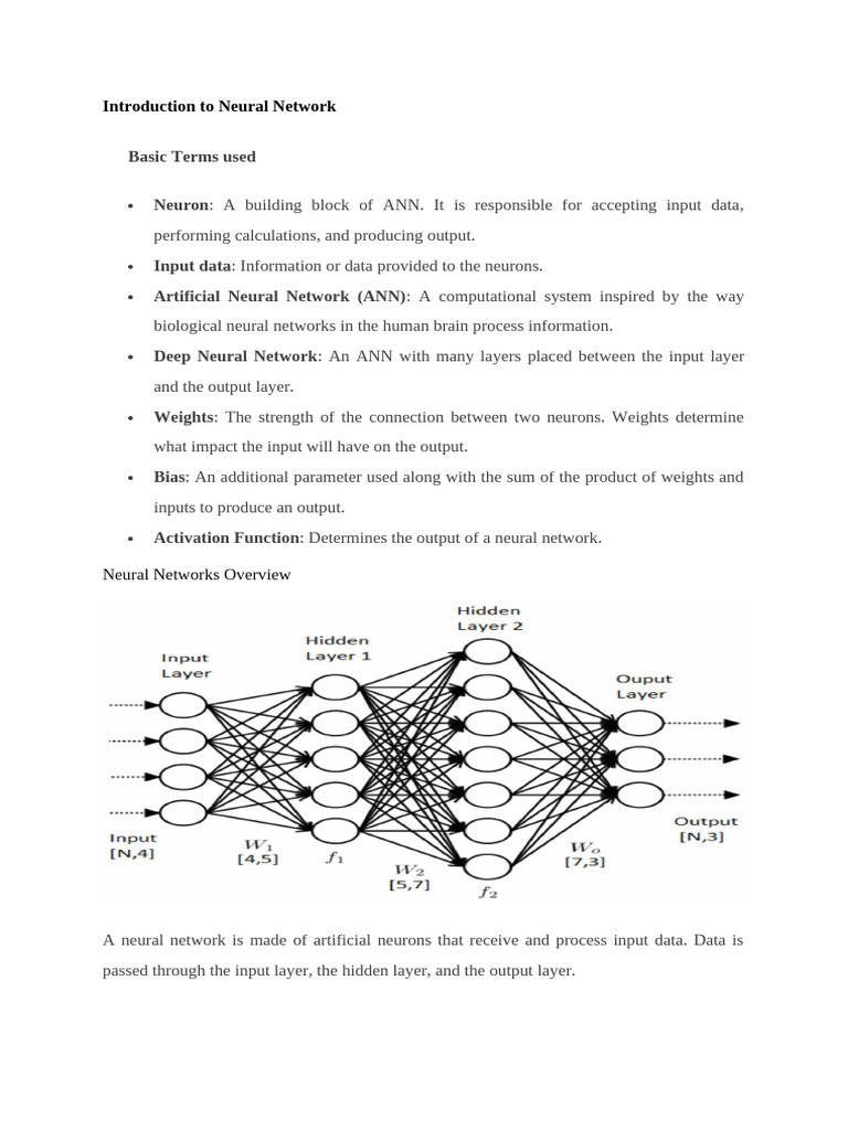 Introduction to Neural Network | PDF
