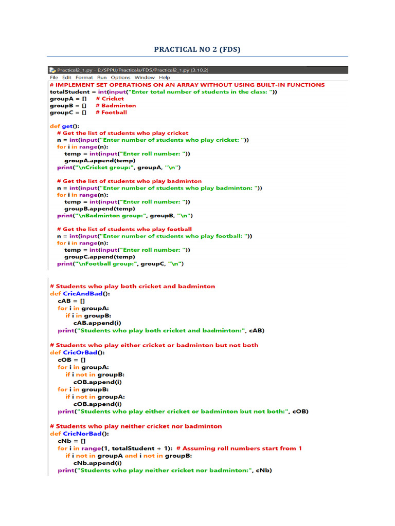 Practical No 2 | PDF