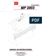 Manual Plegadora Hidraulica MP2003 ESP