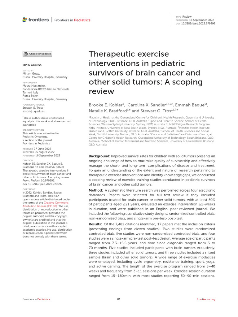 Therapeutic Exercise - Scoping Review | PDF | Physical Fitness ...