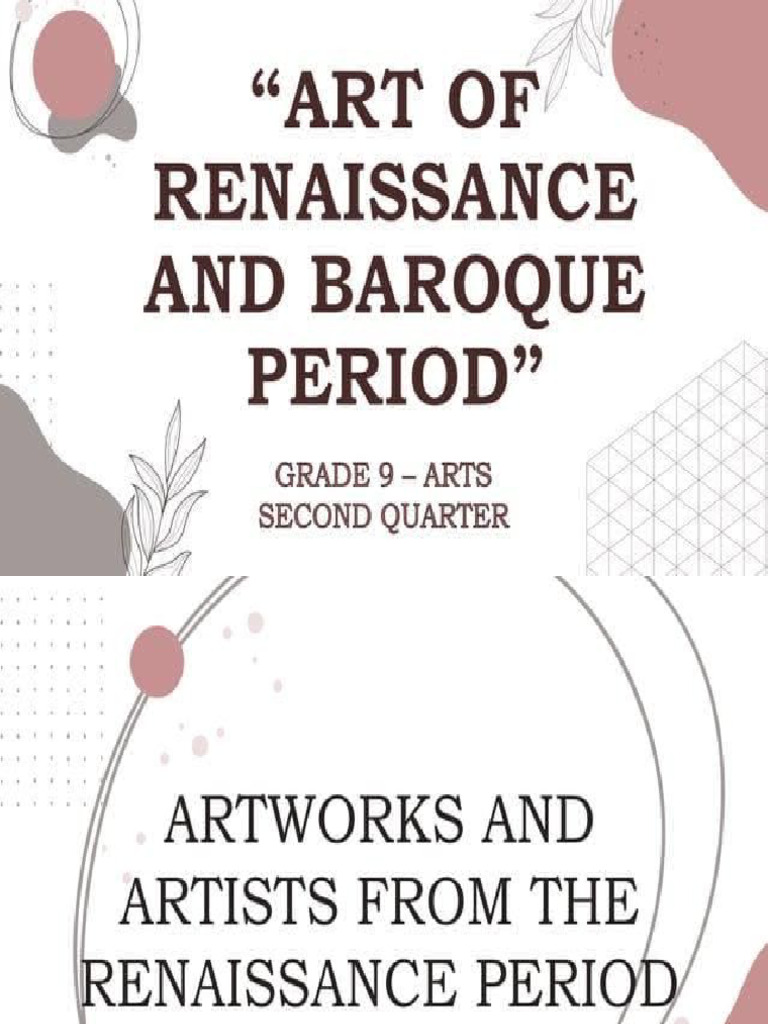 Q2 G9 Arts Of Renaissance Baroque Period Pdf