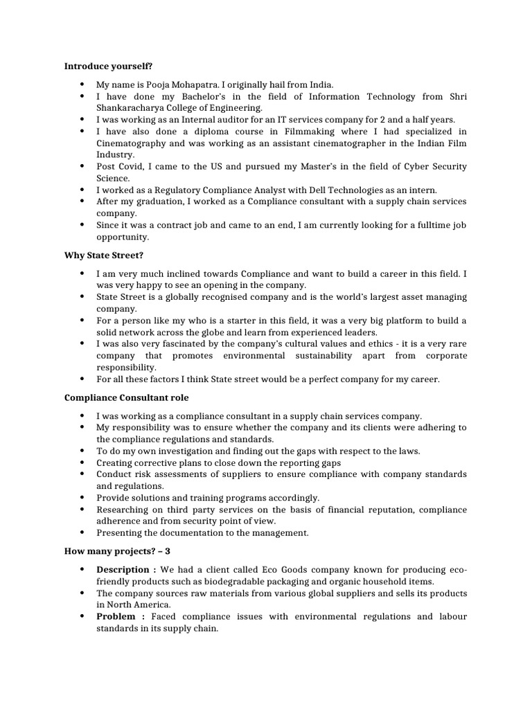 State Street Interview Questions | PDF