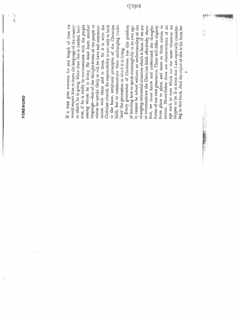 Apologetics 11 Handout Schaeffer Forward & Chapter 1 Escape From