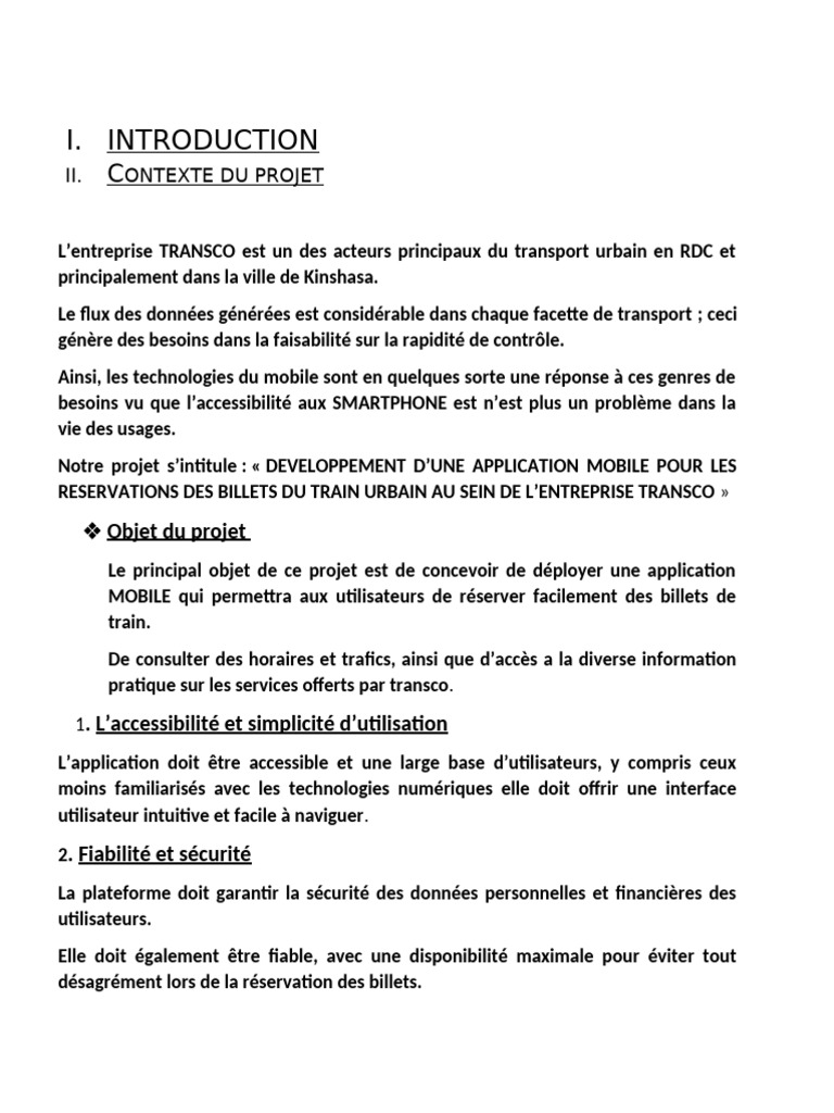 Contexte Du Projet Josue TFC | PDF