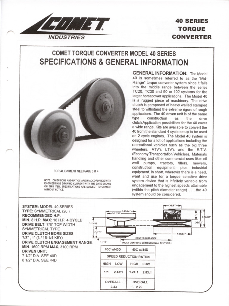 Comet 40 Series Manual | PDF