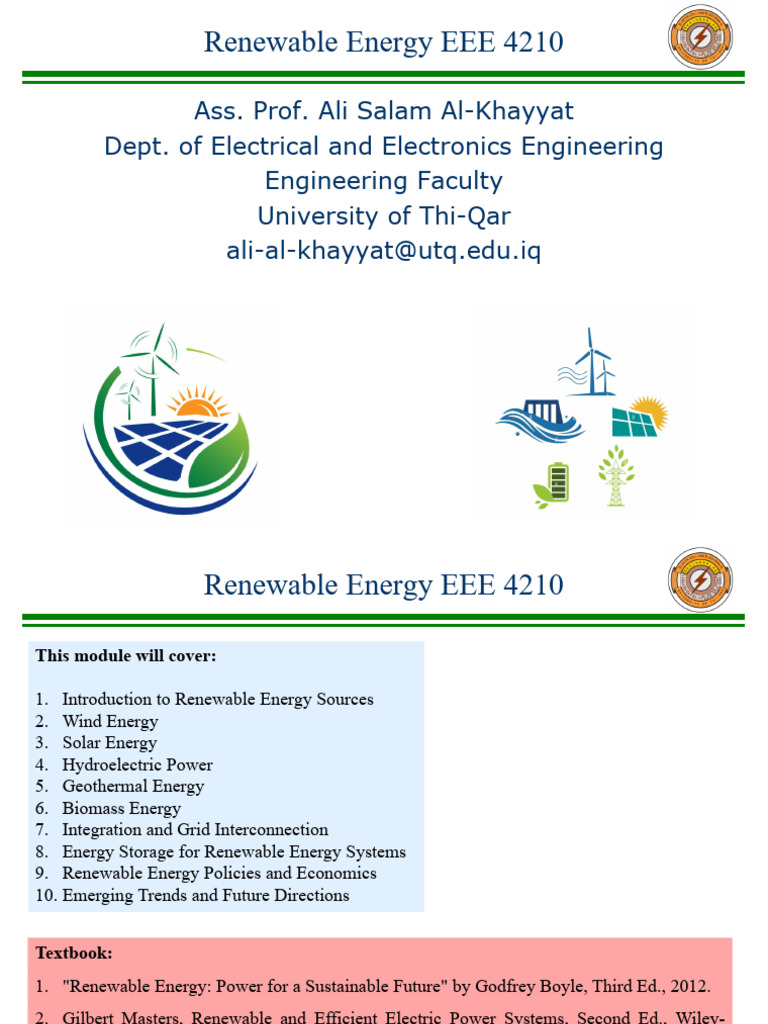 Lect 1 Renewable Energy | PDF