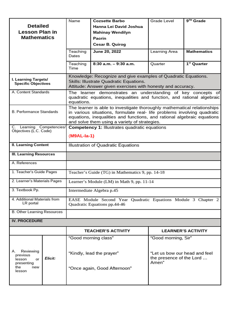 Math DLP | PDF