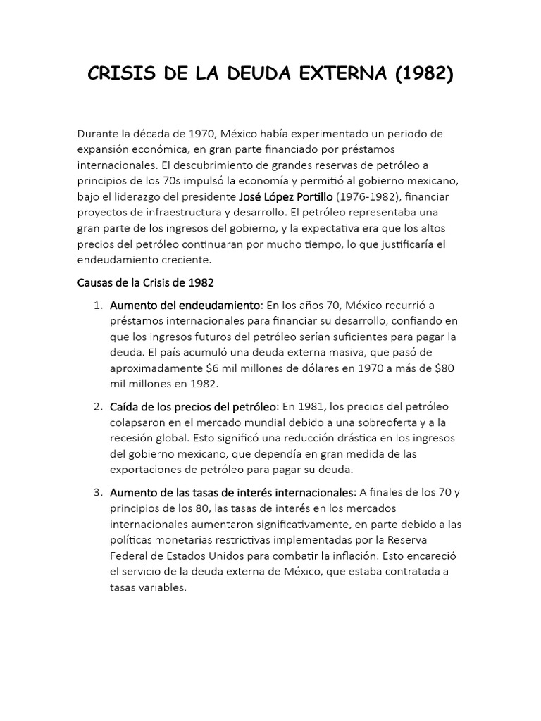 Crisis de La Deuda Externa | PDF