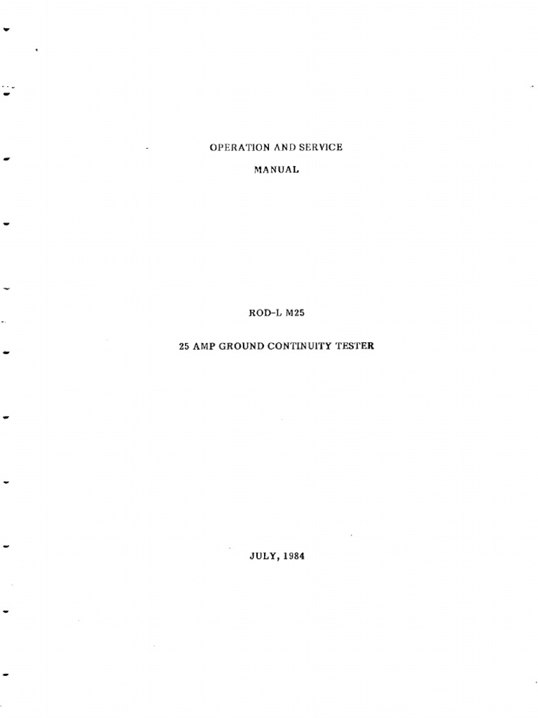 RODL M25 Operation - Manual Hipot | PDF