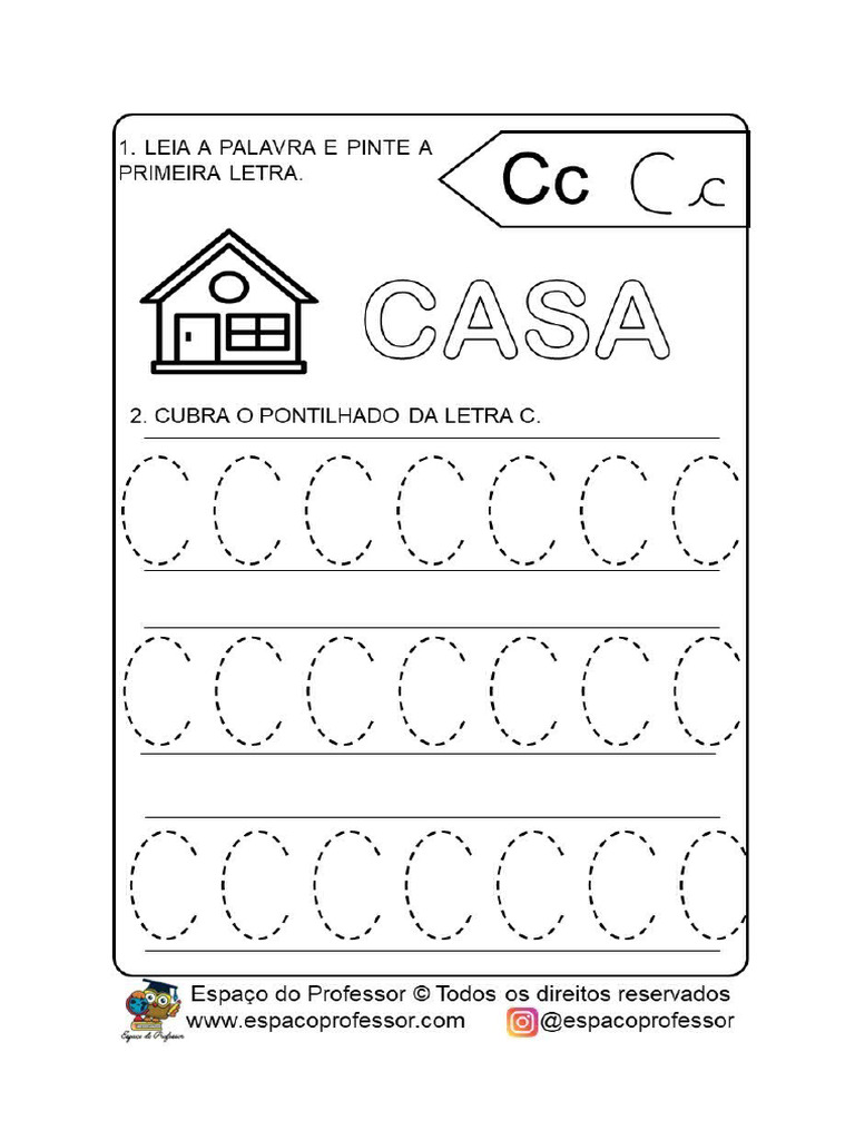 Letra C Maiuscula Pontilhada | PDF